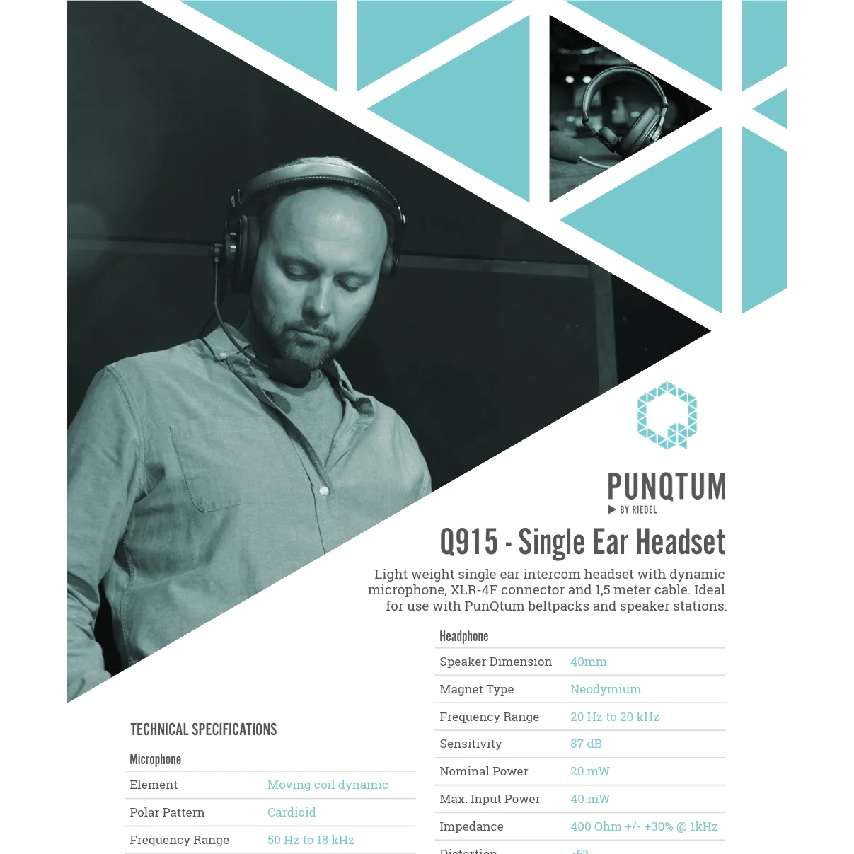RIEDEL  Punqtum Q915 Single Ear Headset